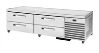 True 79-1/4 Inch Refrigerated Chef Base with 4 Locking Drawers and Stainless Steel Top