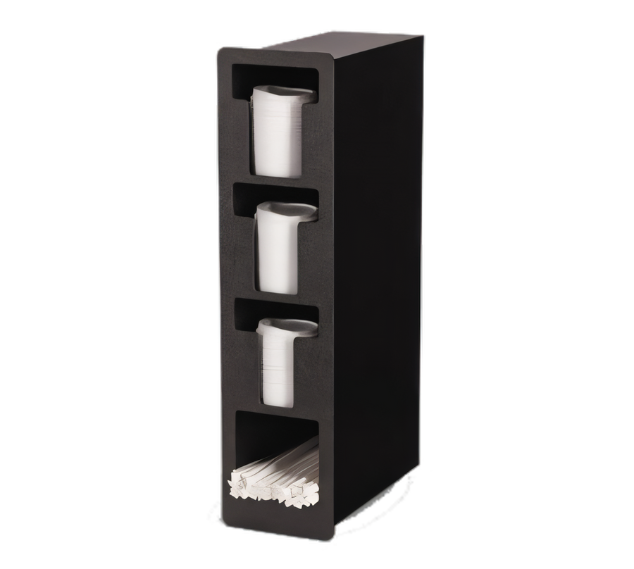 Product image #1 for Vollrath Flush Mount Vertical Lid and Straw Holder Dispenser with 3 Lid Columns and 1 Straw Column