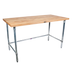 Thumbnail image #1 for John Boos 96-Inch x 24-Inch Northern Hard Rock Maple Wood Top Work Table with Stainless Steel Base