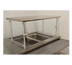Thumbnail image #1 for Advance Tabco Sleek Shield Single-Sided Cafeteria Style Adjustable Front Glass Food Shield with Stainless Steel Top Shelf, 60 Inch x 15 Inch x 19-1/4 Inch