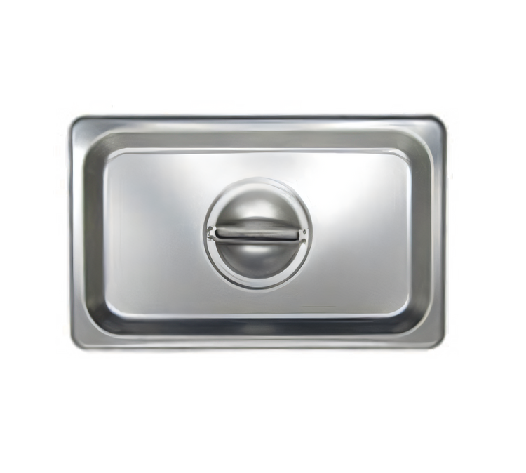 Product image #1 for Admiral Craft 1/9 Size Solid Flat Stainless Steel Steam Table Pan Cover with Recessed Handle