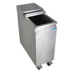 Thumbnail image #1 for BK Resources BK-MIB-2411 Mobile Stainless Steel Ice Bin with Sliding Lid, 53 lb Capacity, 3-Inch Casters with Brake