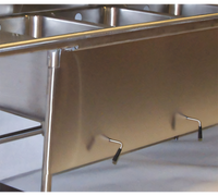 Bar Drainboard Apron with Lever Drain Support Holes, Per Linear Foot