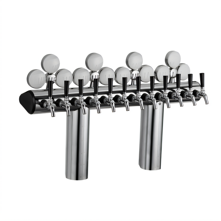 Product image #1 for Perlick 12-Faucet Illuminated Winged Bridge Draft Tower, Countertop, Glycol-Cooled, Stainless Steel