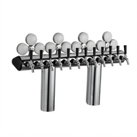 Perlick 12-Faucet Illuminated Winged Bridge Draft Tower, Countertop, Glycol-Cooled, Stainless Steel