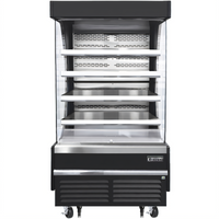 Everest Refrigeration Vertical Open Display Merchandiser, 37.25 Inch Wide, 18.2 Cu. Ft., Black, Self-Contained Bottom Mount