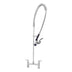 Thumbnail image #1 for T&S Brass EverSteel Stainless Steel 8-Inch Centers Deck-Mount Pre-Rinse Mixing Faucet with Wall Bracket