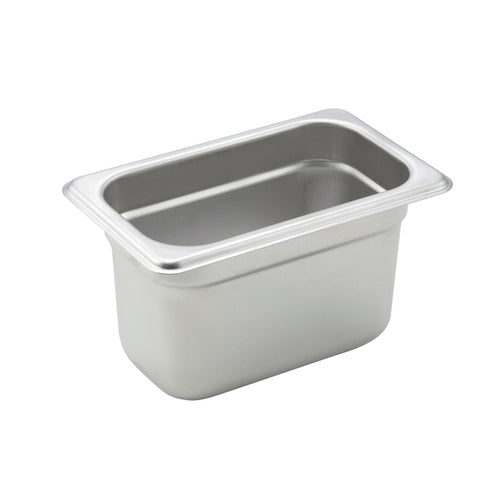 Product image #1 for Winco 1/9 Size Solid Steam Table Pan, 4-Inch Deep, 24-Gauge 18/8 Stainless Steel