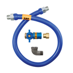 Thumbnail image #1 for Dormont Manufacturing Dormont Blue Hose 16100BPCF48 Moveable Gas Connector Hose Assembly, 1" ID x 48", Quick-Disconnect, Blue PVC-Coated Stainless