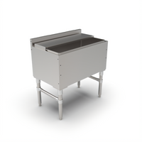 John Boos Slim-Line 30-Inch Underbar Ice Bin/Cocktail Unit with Sliding Lid
