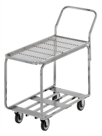 Channel Chrome-Plated Wire Deck Stocking/Marking Truck with 5-Inch Swivel Casters