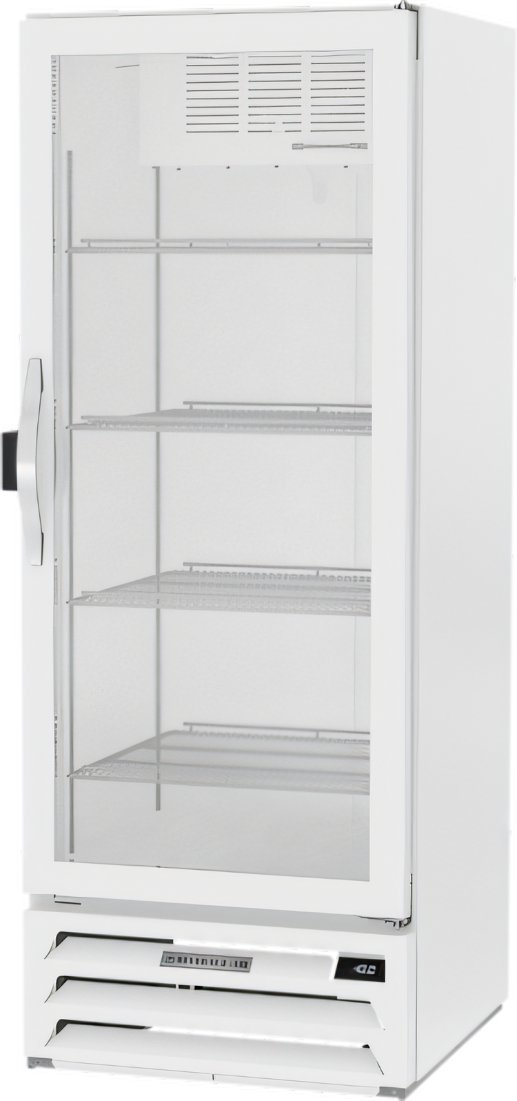 Product image #1 for Beverage-Air MarketMax IQ One-Section Reach-In Glass Door Freezer Merchandiser with Electronic Smart Lock, White, 11.9 Cu. Ft.