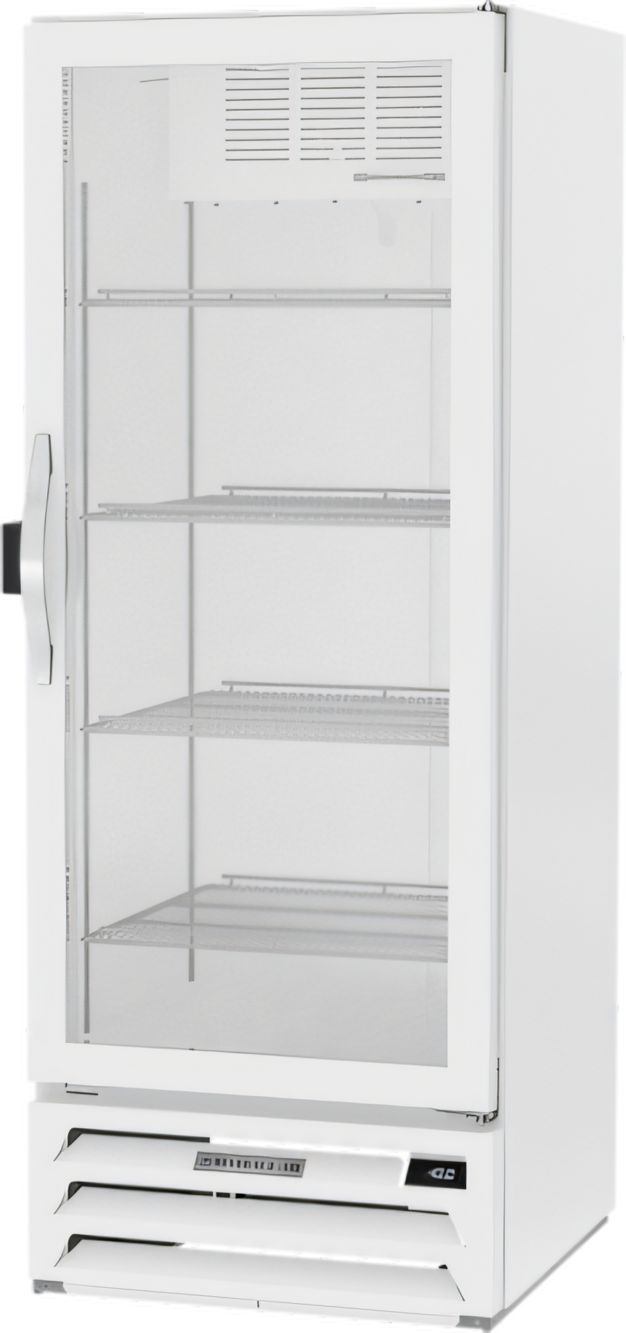 Product image #1 for Beverage-Air MarketMax IQ One-Section Reach-In Glass Door Freezer Merchandiser with Electronic Smart Lock, White, 11.9 Cu. Ft.