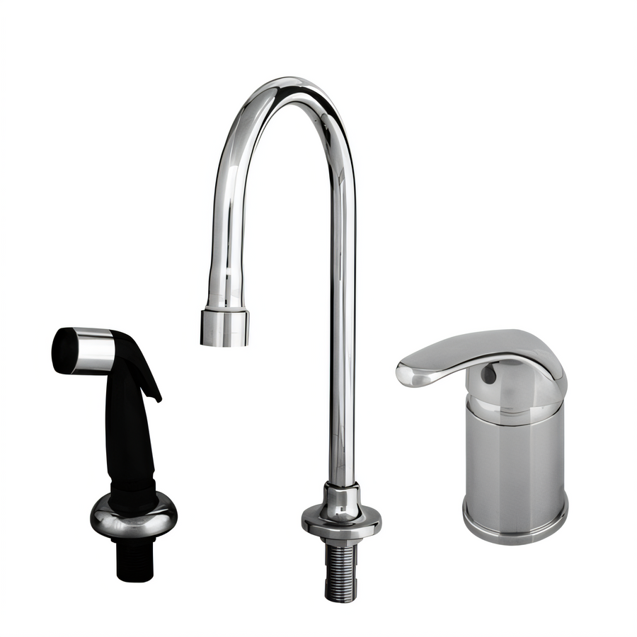 Product image #1 for T&S Brass Side Mount Pre-Rinse Faucet with Rigid Gooseneck and Sidespray