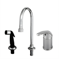 T&S Brass Side Mount Pre-Rinse Faucet with Rigid Gooseneck and Sidespray
