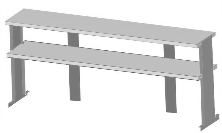 Product image #1 for Turbo Air 72-3/4-Inch Double Stainless Steel Overshelf for Work Tables