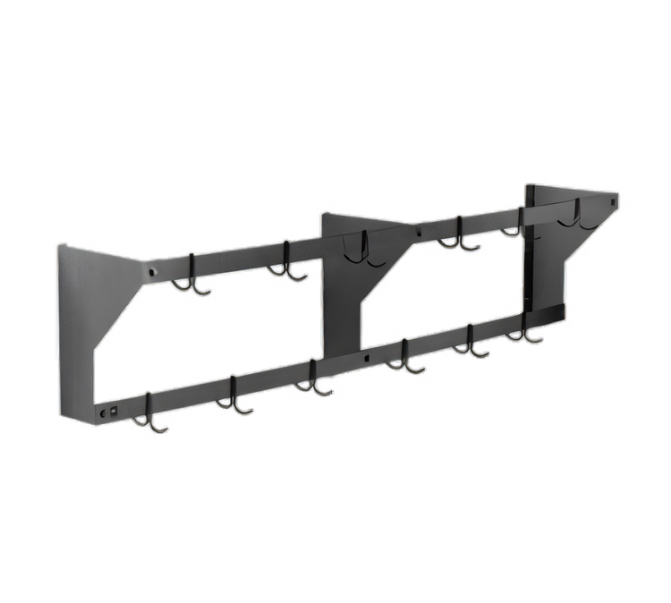 Product image #1 for Eagle Group 108 Inch Wall-Mount Double-Bar Stainless Steel Pot Rack with 18 Hooks