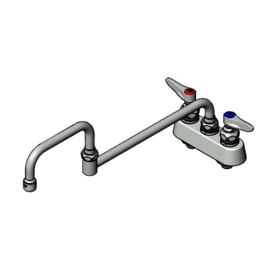 Product image #1 for T&S Brass B-1130 Workboard Manual Faucet with 18-Inch Double-Jointed Nozzle, Deck-Mount