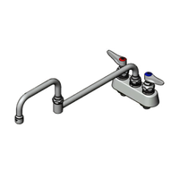T&S Brass B-1130 Workboard Manual Faucet with 18-Inch Double-Jointed Nozzle, Deck-Mount