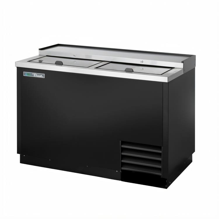 Product image #1 for True TD-50-18-HC Flat Top Bottle Cooler with Stainless Steel Countertop and Dual Lids
