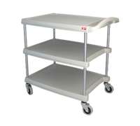 Metro myCart Series Heavy-Duty 3-Shelf Polymer Utility Cart, Gray