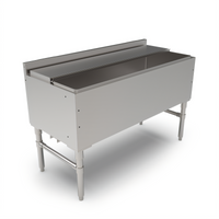 John Boos 48-Inch Underbar Ice Bin/Cocktail Unit with 2-Piece Sliding Lid