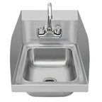 Thumbnail image #1 for Klinger's Trading SSPHS-1319 Wall-Mounted 304 Stainless Steel Hand Sink with Gooseneck Faucet, Side Splashes and Basket Drain