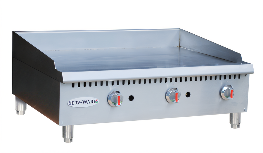 Product image #1 for Serv-Ware SMGS-36 36-Inch 3-Burner Manual Gas Griddle, Natural Gas