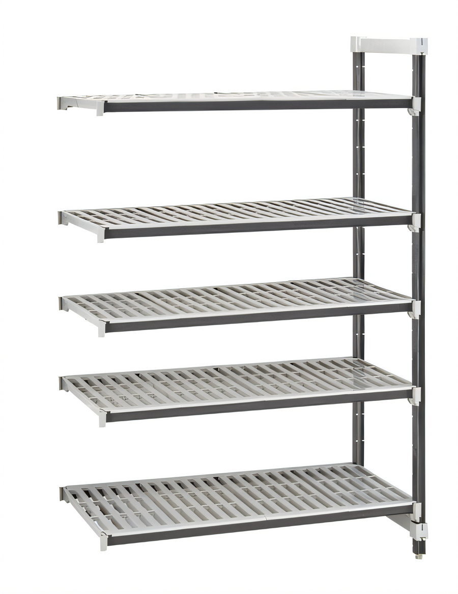 Product image #1 for Cambro Camshelving Elements XTRA 5-Shelf Vented Stationary Add-On Unit, 21 x 30 x 64 Inches, Speckled Gray