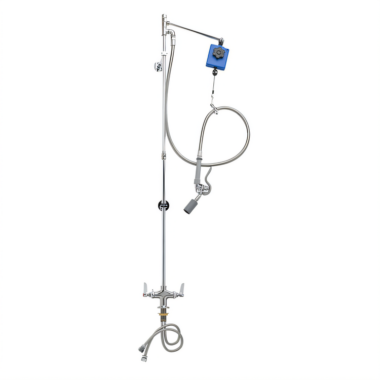 Product image #1 for T&S Brass Single Hole Deck Mount Pre-Rinse Unit with 68-Inch Hose, Vacuum Breaker and 0.65 GPM Spray Valve