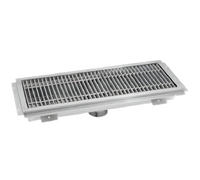 Advance Tabco 48-Inch x 12-Inch x 2-Inch Deep Floor Water Receptacle with Subway-Style Stainless Steel Grating