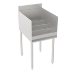 Thumbnail image #1 for Krowne Silver Series 18-18RD 18-Inch 4-Step Freestanding Raised Liquor Display, 304 Stainless Steel, 3-Inch Backsplash