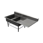 Thumbnail image #1 for John Boos Pro-Bowl 2PB2028-1D30R 2-Compartment Stainless Steel Sink with Right Drainboard, 30-Inch Drainboard, 16-Gauge Top