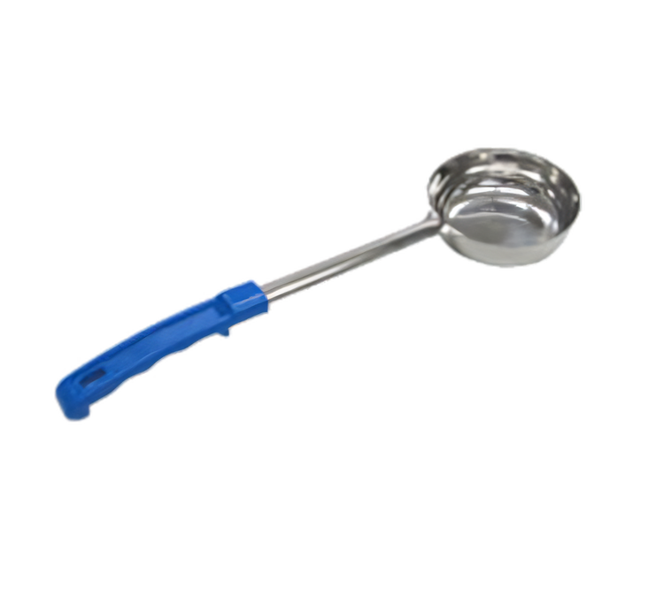 Product image #1 for 8 oz. Solid One-Piece Portion Control Ladle with Blue Plastic Handle