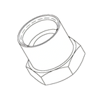 Thumbnail image #1 for T&S Brass 016154-25 Hose Adapter, 1-1/16 in Long, 1-1/8 in Hex, Chrome-Plated, 3/8 in Female NPT