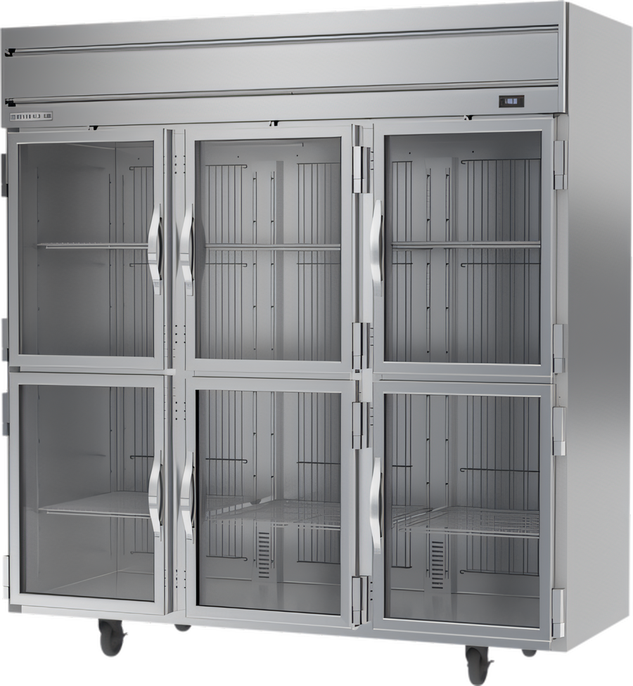 Product image #1 for Beverage-Air Horizon Series Three-Section Reach-In Display Freezer with Half Glass Doors, 69.1 Cu. Ft.