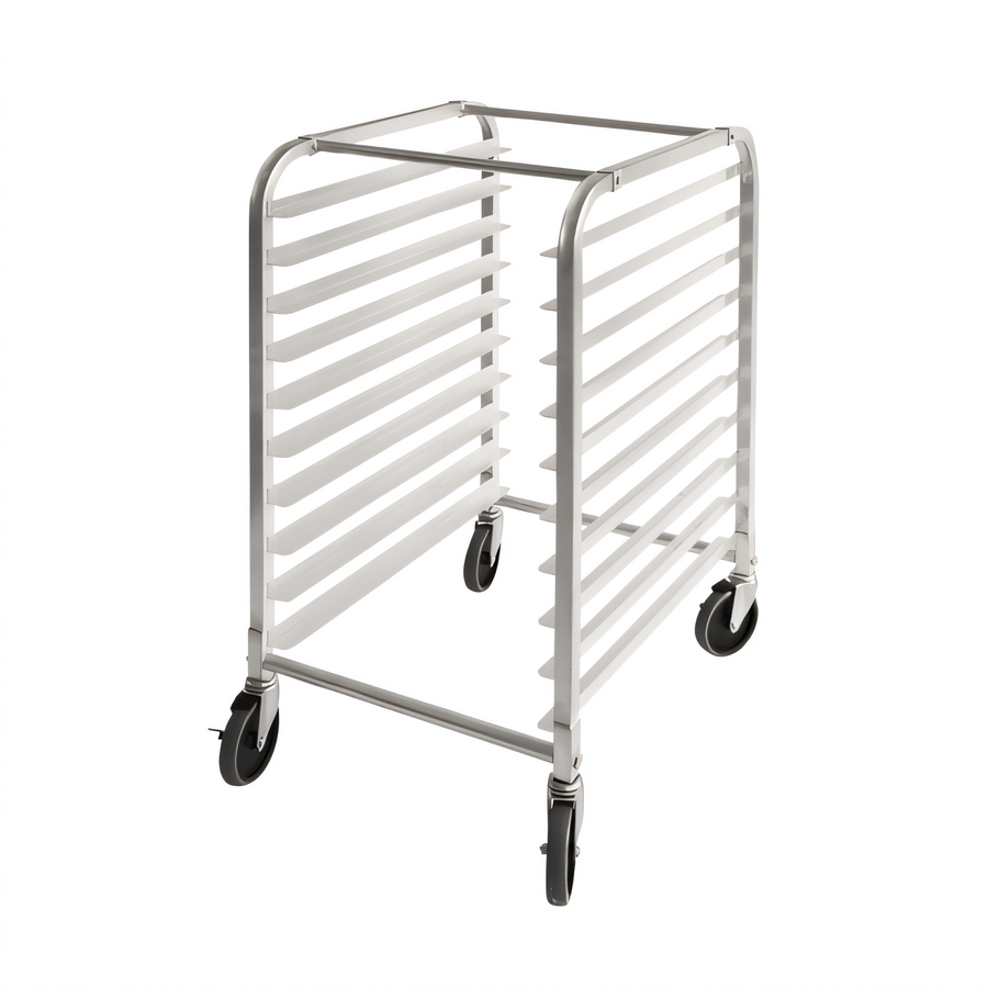 Product image #1 for 10-Tier Welded Aluminum Sheet Pan Rack Set with 5-Inch Swivel Casters