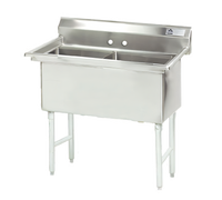 Advance Tabco Special Value Series 2-Compartment Fabricated Stainless Steel Sink, No Drainboards, 15 x 15 x 14-Inch Bowls