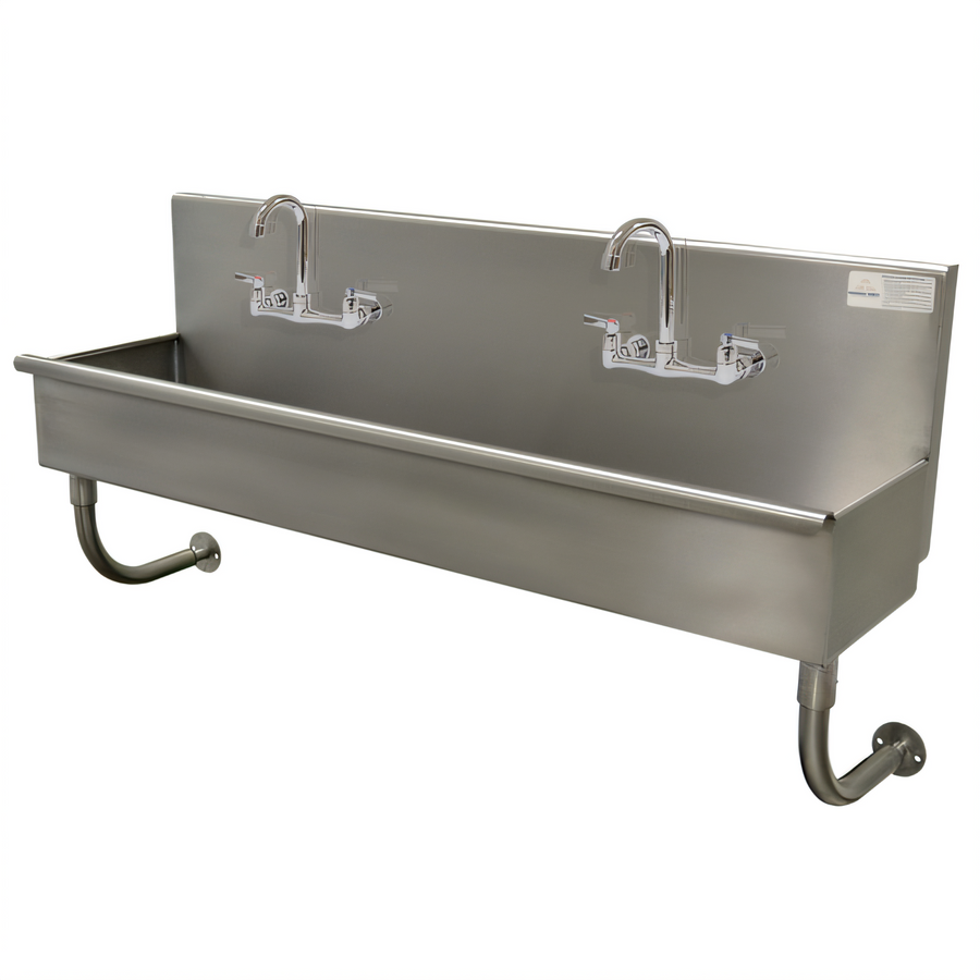 Product image #1 for Advance Tabco 40-Inch Multi-Station Wall Mounted Stainless Steel Hand Wash Sink with 2 Faucets