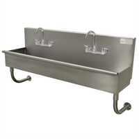 Advance Tabco 40-Inch Multi-Station Wall Mounted Stainless Steel Hand Wash Sink with 2 Faucets