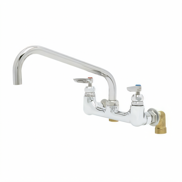 Product image #1 for T&S Brass Big-Flo High-Flow Wall Mount Mixing Faucet with 12-Inch Swing Nozzle, 8-Inch Centers
