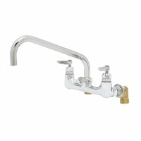 T&S Brass Big-Flo High-Flow Wall Mount Mixing Faucet with 12-Inch Swing Nozzle, 8-Inch Centers