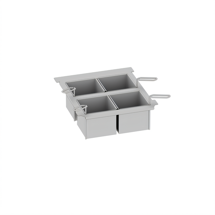 Product image #1 for RATIONAL 60.75.978 Portion Basket Kit with 4 Solid 1/6 GN Baskets, Lids, and Frame