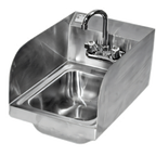 Thumbnail image #1 for Klinger's Trading SSPHS-1311 Wall-Mounted 304 Stainless Steel Hand Sink with Gooseneck Faucet, Side Splashes and Basket Drain