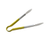 Thumbnail image #1 for 10-Inch One-Piece Stainless Steel Scalloped Edge Utility Tongs with Yellow Poly-Coated Handle