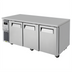 Thumbnail image #1 for Turbo Air J Series 3-Section Side-Mount Self-Contained Undercounter Refrigerator, 17.2 Cu. Ft., Solid Doors, Stainless Steel