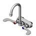 Thumbnail image #1 for T&S Brass Low-Lead Wall-Mount Workboard Faucet with 4-Inch Centers, 4-3/8-Inch Swivel Gooseneck and Wrist Blade Handles