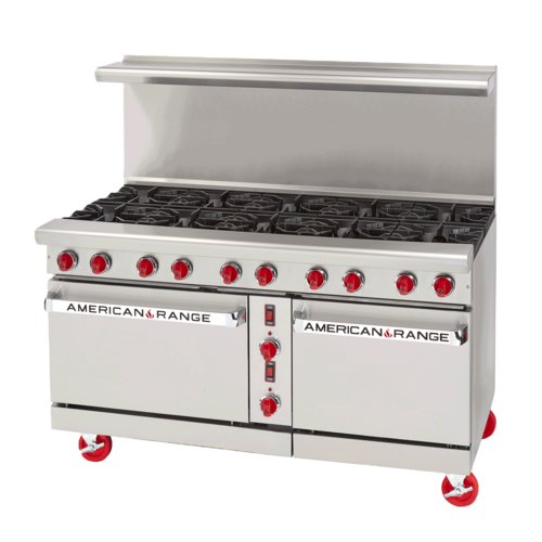 Product image #1 for American Range 60-Inch Green Flame Gas Range with 12-Inch Griddle, 8 Open Burners, Convection Oven and Space Saver Oven
