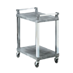 Thumbnail image #1 for Vollrath 97101 2-Shelf Gray Plastic Utility Cart with Chrome Uprights, 200 lb. Capacity, 30-1/2 x 18-1/2 x 36 Inches