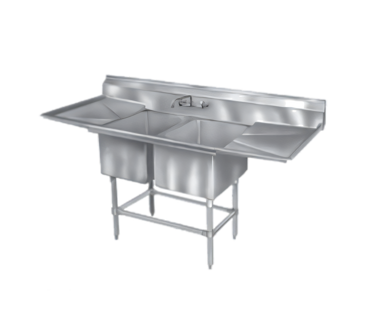 Product image #1 for Eagle Spec-Master FN2036-2-14/3 Coved Corner Two-Compartment Sink, 43W x 27D, 14-Gauge Stainless Steel